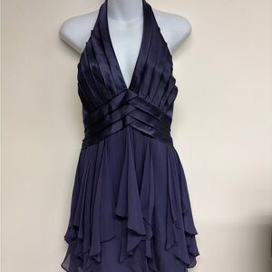 BCBG MAXAZRIA Dark Puple Halter Dress Sz 8